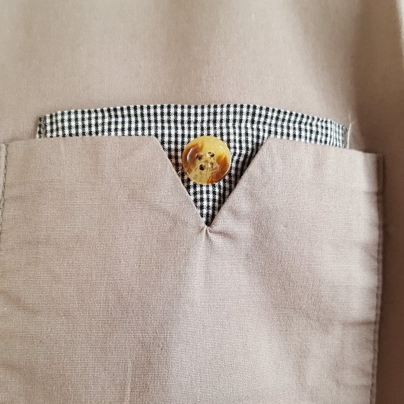 TOMSWARE Men's S Fitted Shirt Brown Button Pocket Long Sleeve Drop Tail Cotton - Picture 7 of 12